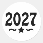 Abschlussklasse 2027 Abitur Runder Aufkleber (Vorderseite)