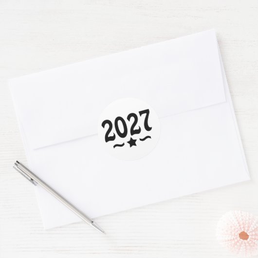 Abschlussklasse 2027 Abitur Runder Aufkleber (Umschlag)