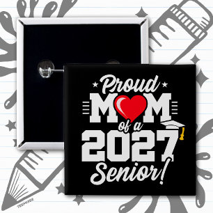 Abschlussklasse 2027 Abitur Stolz Herz Mutter Button