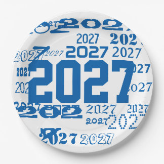 Abschlussklasse 2027 Abschlussmuster Abschlussjahr Pappteller