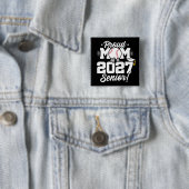 Abschlussklasse 2027 Absolvent Baseball Stolz Mama Button (Beispiel)
