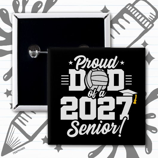 Abschlussklasse 2027 Absolvent Volleyball Stolzer Button