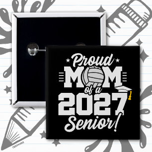 Abschlussklasse 2027 Absolventin Volleyball stolze Button