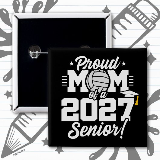 Abschlussklasse 2027 Absolventin Volleyball stolze Button