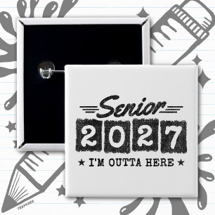 Abschlussklasse 2027 Retro-Abschluss Button