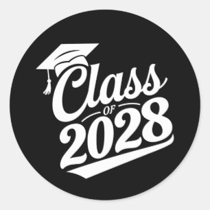 Abschlussklasse 2028 Stolzer Absolvent Abschlussfe Runder Aufkleber