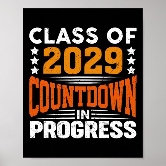 Abschlussklasse 2029 Countdown läuft Retro erster Poster (Vorne)