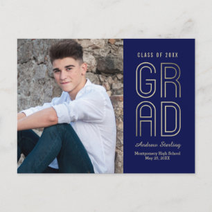 Abschlussklasse-Abschlussankündigungspostkarte Postkarte