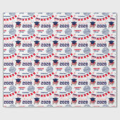 Abschlussklasse Blau & Rot 2026 Geschenkpapier (Flach)