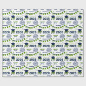 Abschlussklasse Blau und Grün 2026 Geschenkpapier (Flach)