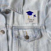 Abschlussklasse Blaue Mützen-Taste Button (Beispiel)