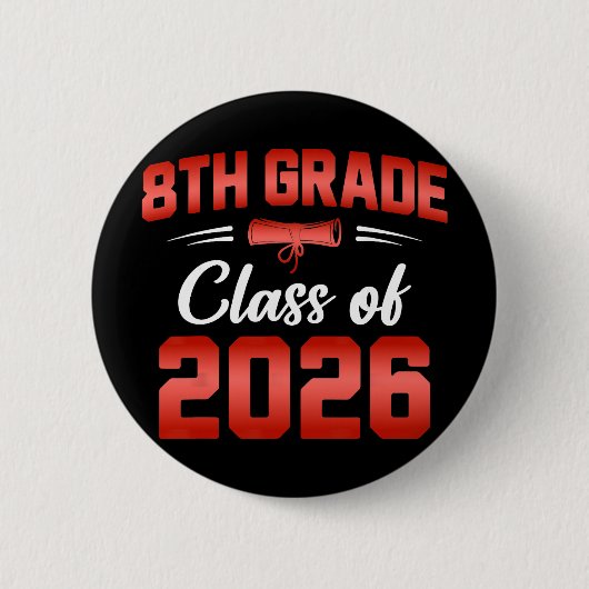 Abschlussklasse der 8. Klasse von 2026 Absolvent S Button (Vorderseite)