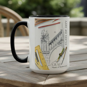Abschlussklasse des Architektur-Ingenieurs Foto Tasse
