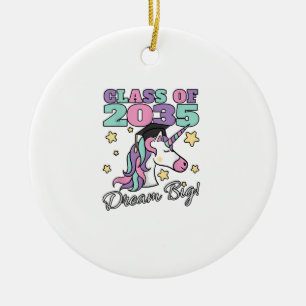 Abschlussklasse Mädchen 2035 Magischer Einhorn-Abs Keramik Ornament