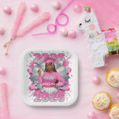 Abschlussklasse Pink & Silver 2026 Senior Pappteller (Party)