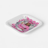 Abschlussklasse Pink & Silver 2026 Senior Pappteller (Gewinkelt)
