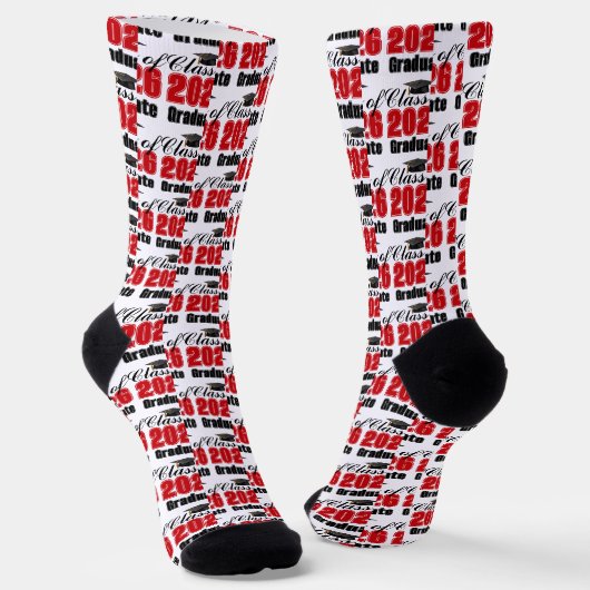 Abschlussklasse Rot 2026 Socken (Gewinkelt)