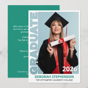 Abschlussklasse Teal 2026 Fotoankündigung Einladung