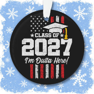 Abschlussklasse USA-Flagge Jahrgang 2027 Ornament