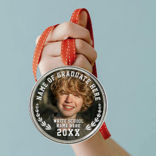 Abschlusskranz Foto-Medaille für moderne Schulen m Ornament Aus Metall