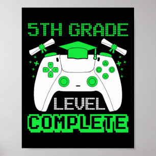 Abschlusslevel Gamer 5. Klasse Abschlussgeschenke Poster