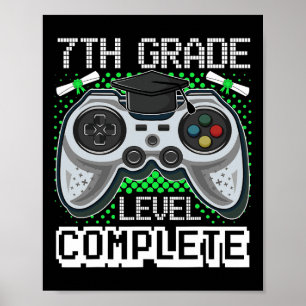 Abschlusslevel Volljähriger Gamer 7. Klasse Abschl Poster