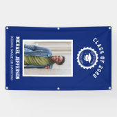 Abschlusslogo oder Maskottchen Blaues Foto Abschlu Banner (Horizontal)