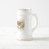 Abschlussmütze mit Blumendesign Bierglas (VorderseiteRechts)