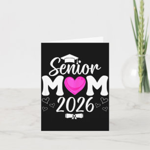 Abschlussmütze Senior 2026 Mom rosa Herz stolz Karte