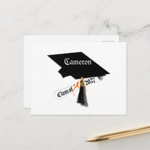 Abschlussmütze und -urkunde der Abschlussklasse 20 Postkarte