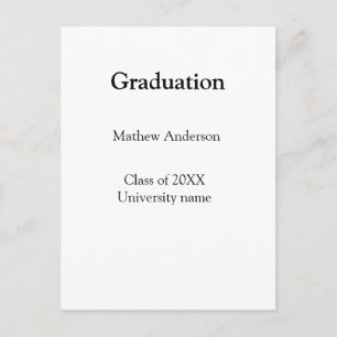 Abschlussname Klasse 20XX Universitätsname simp Postkarte