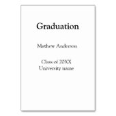 Abschlussname Klasse 20XX Universitätsname simp Tischnummer (Rückseite)