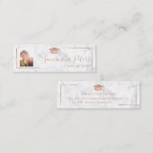 AbschlussnamensRosen-Goldelegantes MarmorFoto Mini Visitenkarte (Vorne/Hinten)