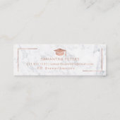 AbschlussnamensRosen-Goldelegantes MarmorFoto Mini Visitenkarte (Rückseite)