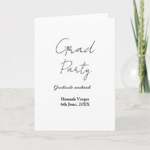 ABSCHLUSSPARTY-WOCHENENDE NAME DATUM EINFACH STYLI KARTE