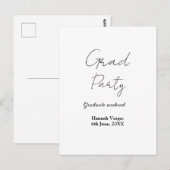 ABSCHLUSSPARTY-WOCHENENDE NAME DATUM EINFACH STYLI POSTKARTE (Vorne/Hinten)