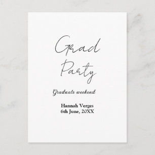 ABSCHLUSSPARTY-WOCHENENDE NAME DATUM EINFACH STYLI POSTKARTE