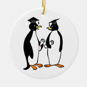 Abschlusspenguins-Cartoon Keramikornament