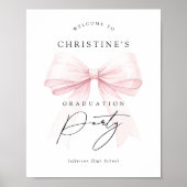 Abschlussplakat mit rosa Schleife Poster (Vorne)