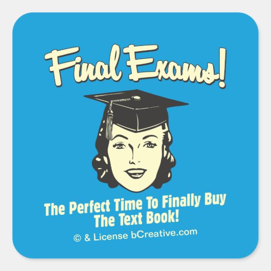 Abschlussprüfungen: Kaufen Sie schließlich das Tex Quadratischer Aufkleber (Vorderseite)