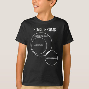 Abschlussprüfungen Venn Diagramm Funny Study Desi T-Shirt