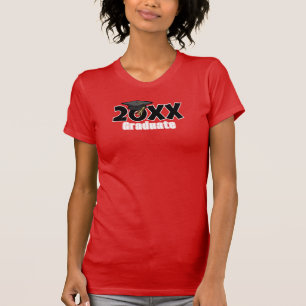 Abschlusstag Jahr Abschlussmütze Schwarz Weiß Abso T-Shirt