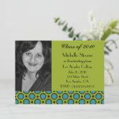 Abschlusstürkisgrün Einladung (Stehend Vorderseite)