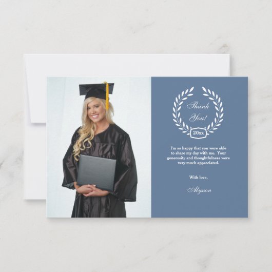 Abschlusswreath-Foto danken Ihnen zu kardieren Dankeskarte (Vorderseite)