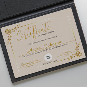 Abschlusszertifikat Auszeichnungen Script Golden