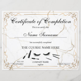 Abschlusszertifikat Lashes Kurs