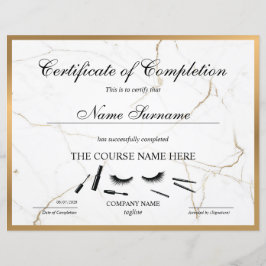 Abschlusszertifikat Lashes Kurs