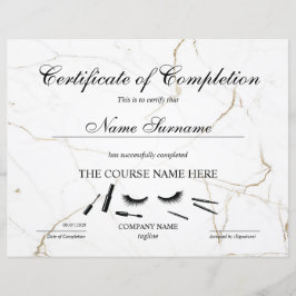 Abschlusszertifikat Lashes Kurs