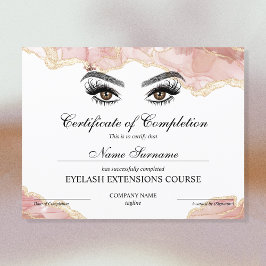 Abschlusszertifikat Lashes Kurs