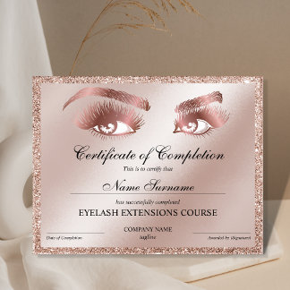 Abschlusszertifikat Lashes Kurs